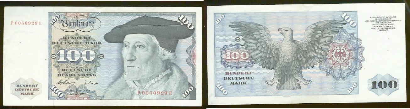 Germany 100 deutsche mark 1960 gEF
